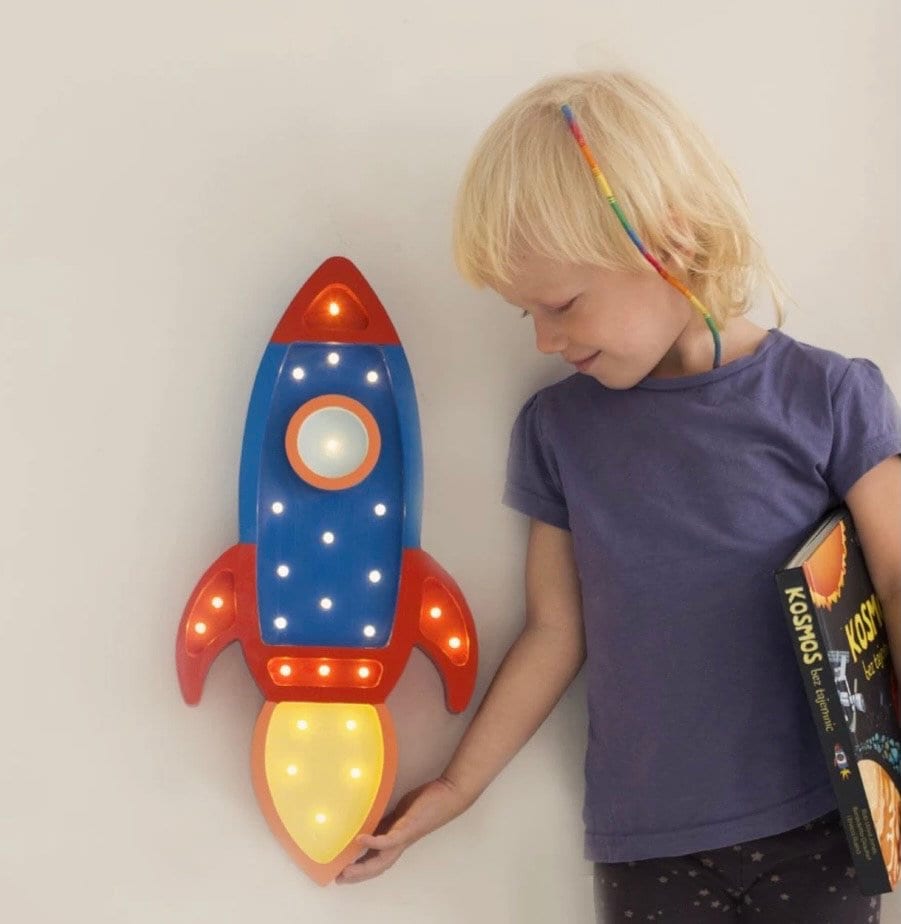 Wooden rocket deals lamp